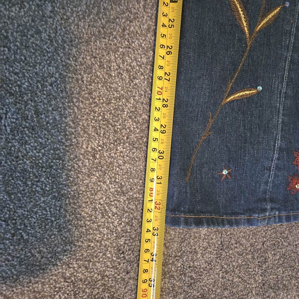 True Religion Dark Blue Flare Jeans with Embroidery - Picture 8 of 8